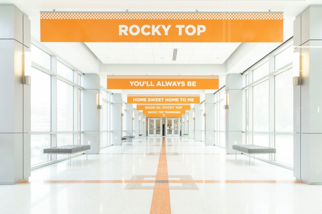 UT Walkway with rocky top lyrics.